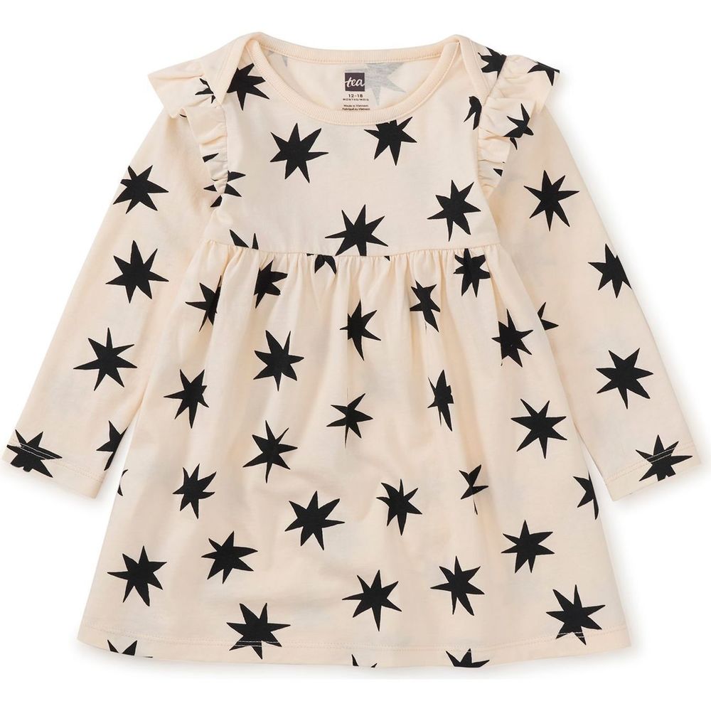 Tea Collection Cream and Black Star Dress